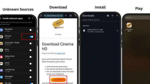 how to install Cinema HD